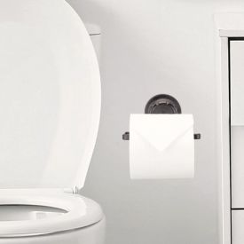 Porta Papel Higiênico Com Ventosa Ultra Sucção Arthi - Preto