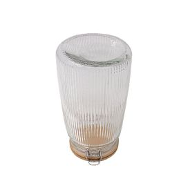 Pote De Vidro Canelado Com Tampa De Bambu Havan Casa - 1,8  Litros