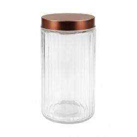 Pote De Vidro Canelado Com Tampa Rosca Rose 1,5 Litro - Havan Casa