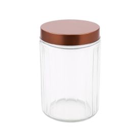 Pote De Vidro Canelado Com Tampa Rosca Rose 1 Litro - Havan Casa