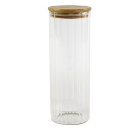 Pote De Vidro Com Tampa Em Bambu Gourmet Wolff - 1,1 Litros