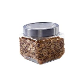 Pote De Vidro Com Tampa Lyor 800 Ml - Prata