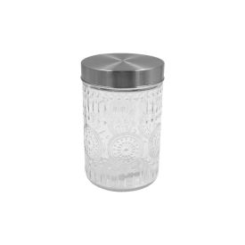 Pote De Vidro Com Tampa Inox 1,2 Litros Mandala - Havan Casa