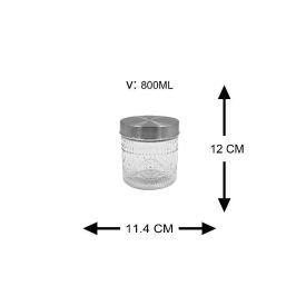 Pote De Vidro Com Tampa Inox 800Ml Mandala - Havan Casa