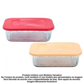 Pote De Vidro Retangular Com Tampa Oceani 1 Litro Vitazza - Sortido