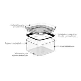 Pote Hermético Block Ou 1 Litro - Transparente