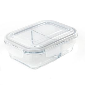 Pote Hermético Com Divisória E Tampa Lyor 640Ml - Vidro