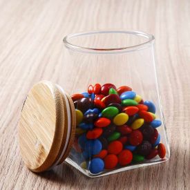 Pote Hermético Com Tampa De Bambu Havan Casa 350Ml - Vidro