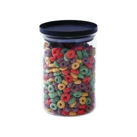 Pote Hermético Vidro Redondo Havan Casa 1 Litro - Preto e Transparente