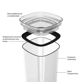 Pote Hermético Block Ou 1,5 Litros - Natural