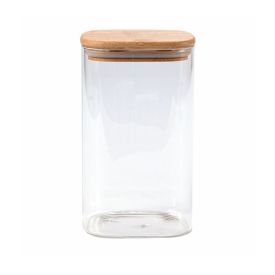 Pote Hermético Quadrado Com Tampa Havan Casa 1,35 Litros - Bambu