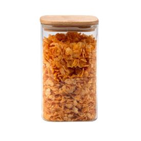 Pote Hermético Quadrado Com Tampa Havan Casa 1,35 Litros - Bambu