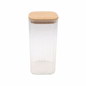 Pote Hermético Quadrado Com Tampa Havan Casa 1,6 Litros - Bambu