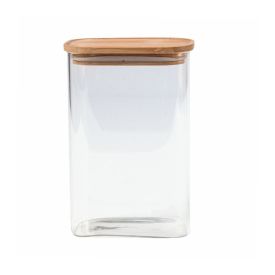 Pote Hermético Retangular Com Tampa Havan Casa 1,3 Litros - Bambu