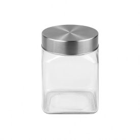 Pote Quadrado Com Tampa Em Metal Havan Casa 800Ml - Vidro