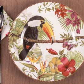 Prato De Sobremesa Alleanza De Cerâmica - Tropico