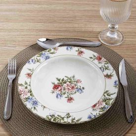 Prato Fundo Cerâmica Romântica 2 Havan Casa By Alleanza - 24,5 cm