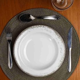 Prato Fundo De Porcelana Névoa Cinza Schmidt - 23 cm