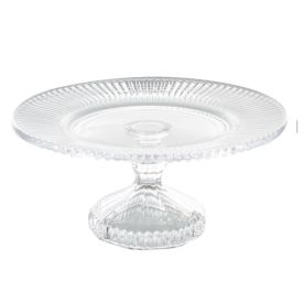 Prato Para Bolo Com Pé Cristal Renaissance Lyor - Transparente