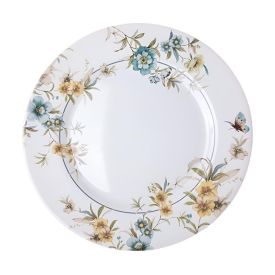 Prato Raso Blue Garden Havan Casa 28Cm - Branco e Floral