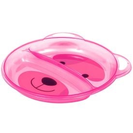 Prato Infantil Ursinho Com Divisória Buba - Rosa