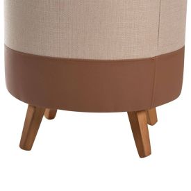 Puff Decorativo Barcelona Havan Casa - Bege/Marrom