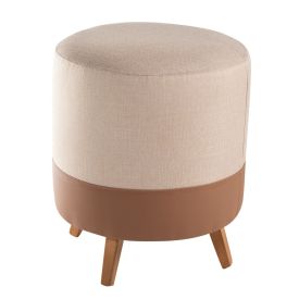 Puff Barcelona 40X40x47 Cm Havan Casa - Bege/Marrom