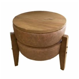 Puff Multiuso Jakarta 39X41 Cm Havan Casa - Marrom