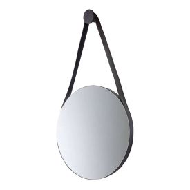 Quadro De Espelho Com Alça De Couro Havan Casa 40Cm - Preto