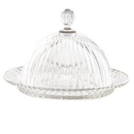 Queijeira Com Tampa De Vidro Romeu E Julieta Hauskraft 20 Cm - Transparente