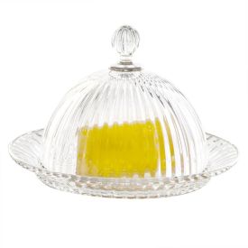 Queijeira Com Tampa De Vidro Romeu E Julieta Hauskraft 20 Cm - Transparente