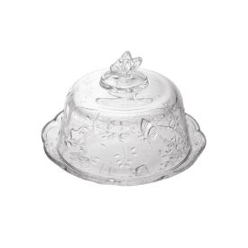 Queijeira Com Tampa New Butterfly Lyor 19,5 Cm - Transparente
