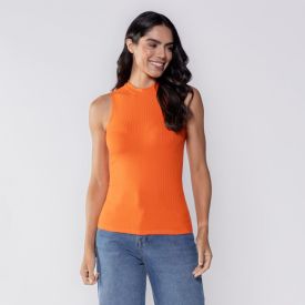 Regata Feminina Canelada Patricia Foster Laranja