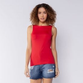 Regata Feminina Em Poliamida Patricia Foster Vermelho