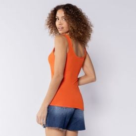 Regata Feminina Em Poliamida Patricia Foster Laranja