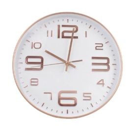 Relógio De Parede Branco E Rose Gold Havan Casa - 30cm