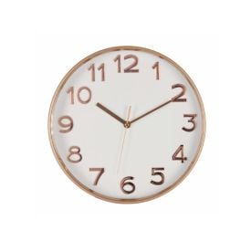 Relógio De Parede Com Fundo Branco Havan Casa 30 Cm - Rosé Gold