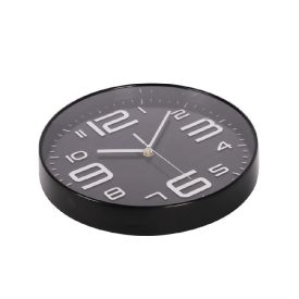 Relógio De Parede Com Fundo Preto Havan Casa 30 Cm - Prata