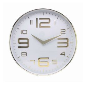 Relógio De Parede Lyor 30,5 Cm - Branco Com Dourado