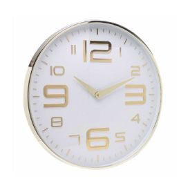Relógio De Parede Lyor 30,5 Cm - Branco Com Dourado