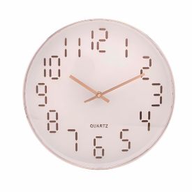 Relógio De Parede Lyor 30,5 Cm - Branco Com Rose 