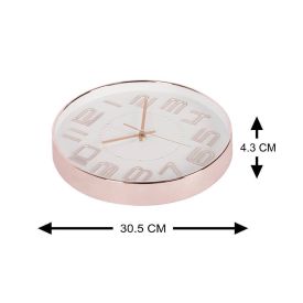 Relógio de Parede Redondo Havan Casa 30Cm - Rose Ouro
