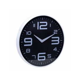 Relógio De Parede Lyor 30,5 Cm - Preto Com Branco