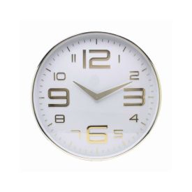Relógio De Parede Lyor 30,5 Cm - Branco Com Dourado