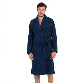Roupão Masculino G Microfibra Marc Alain - Azul Profundo