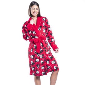 Roupão Adulto Feminino Microfibra Gg Disney - Mickey Vermelho