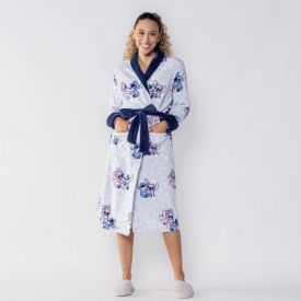 Roupão Adulto Unissex Disney Microfibra Gg - Stitch e Angel