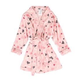 Roupão Infantil M Microfibra Lumini Havan Kids - Coração Rosa