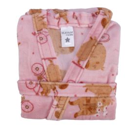 Roupão Infantil m Microfibra Lumini Havan Kids - Capivara Rosa