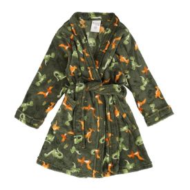 Roupão Infantil P Microfibra Lumini Havan Kids - Dinossauro Verde